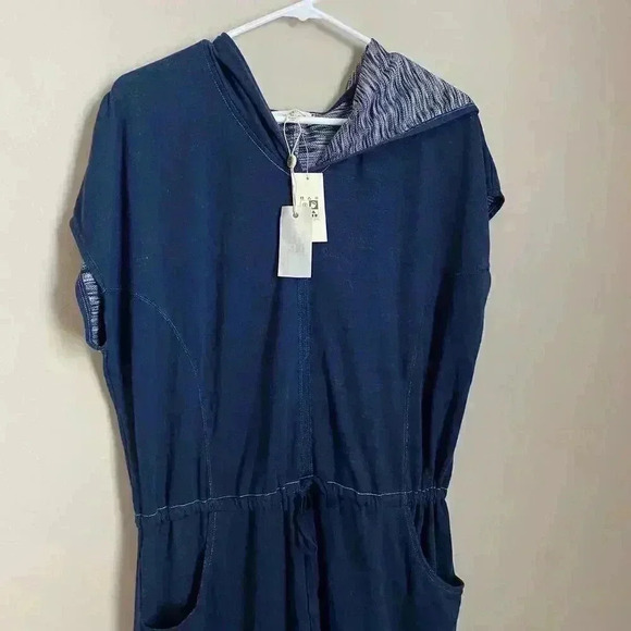 Max Studio Hooded Shift Dress Indigo Size Medium - Picture 9 of 9